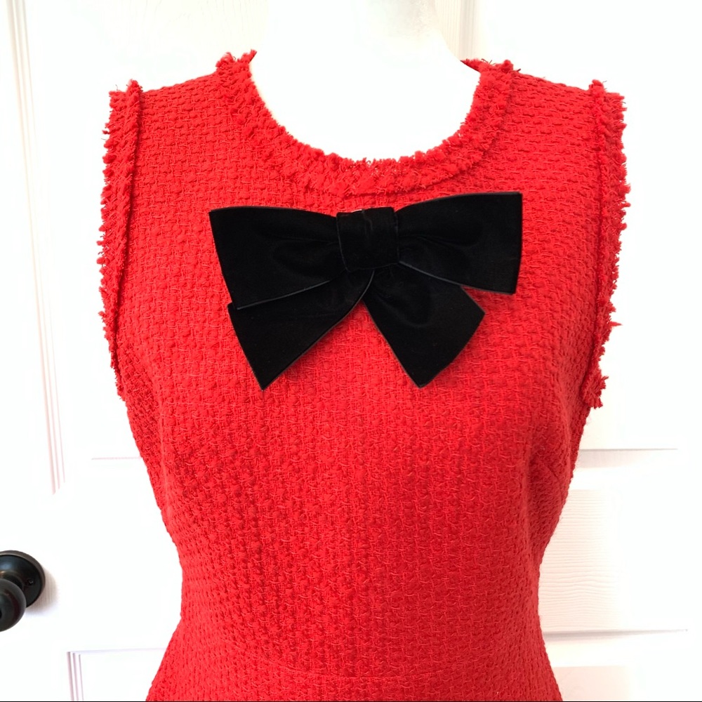 NWOT Kate Spade Sleeveless Red Tweed Sheath Dress - Picture 10 of 13